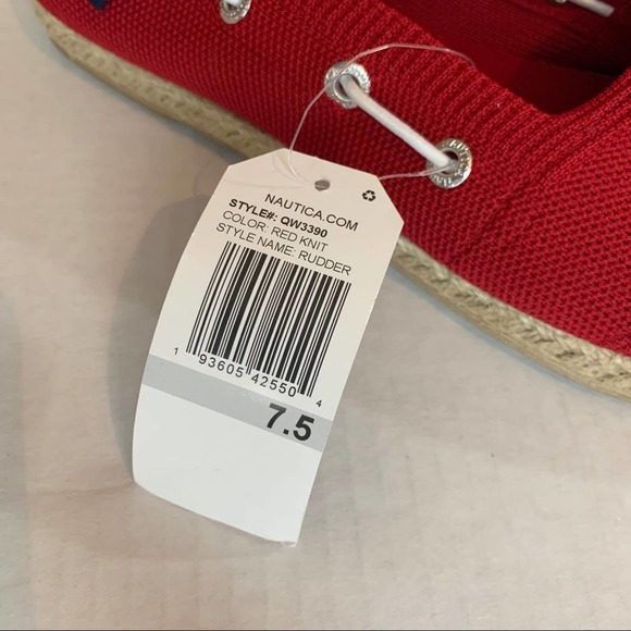 Nautica Rudder Red Knit Espadrille Size 7.5 - Picture 10 of 11